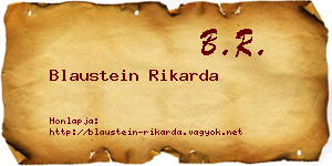 Blaustein Rikarda névjegykártya